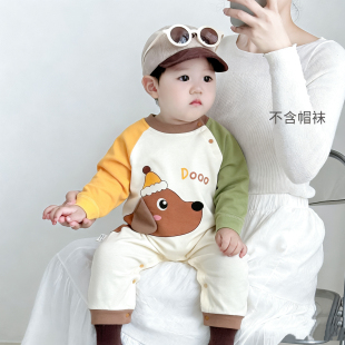 新生婴儿儿衣服春秋纯棉长袖外出薄款男女宝宝连体衣哈衣秋装睡衣