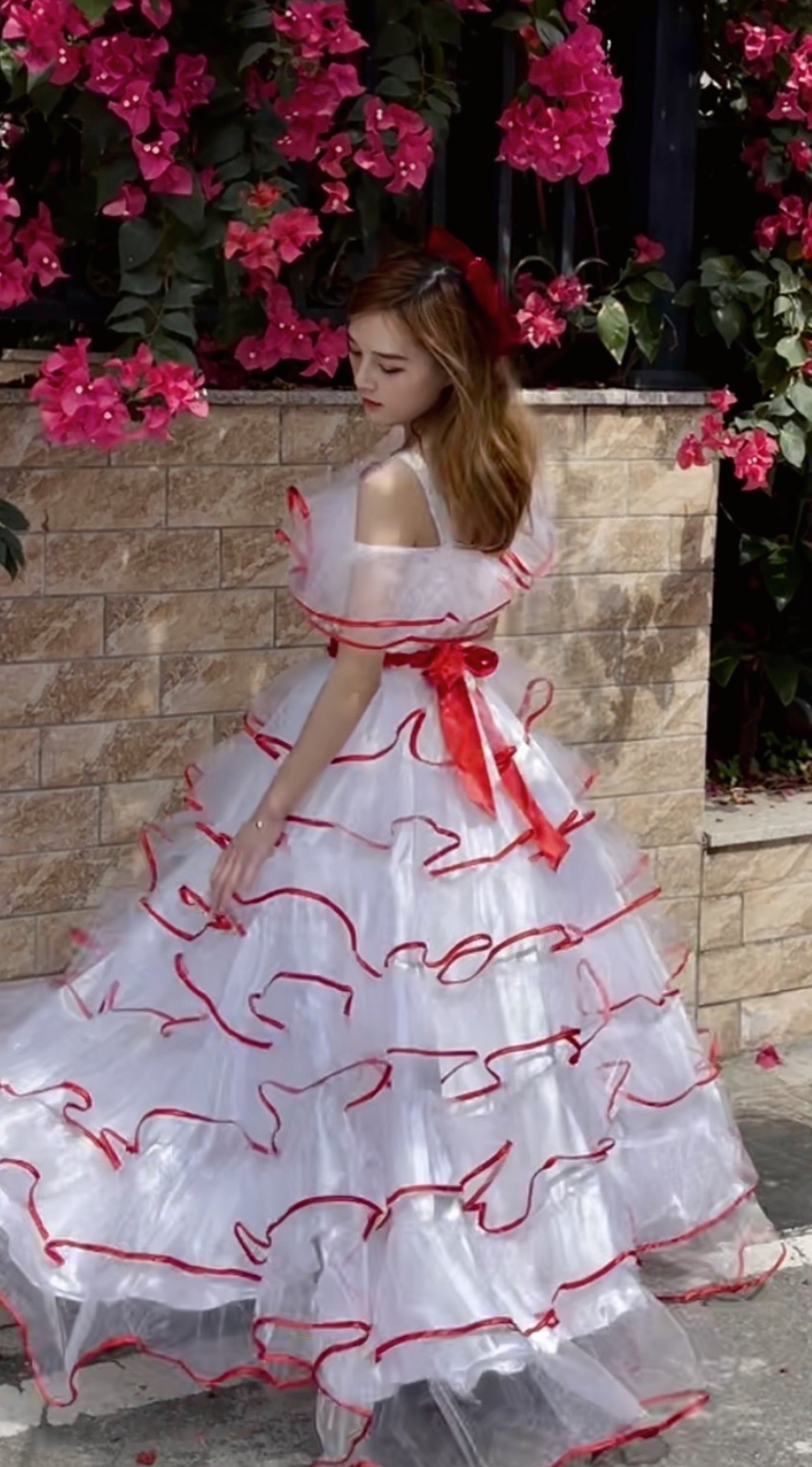 青禾hovintage少女舞会小飞袖蛋糕轻婚纱复古蝴蝶结包邮夏季定制