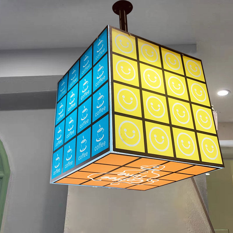 彩色魔度36装方亚克力旋转灯箱展示可内置o0饰品店铺招牌广告牌