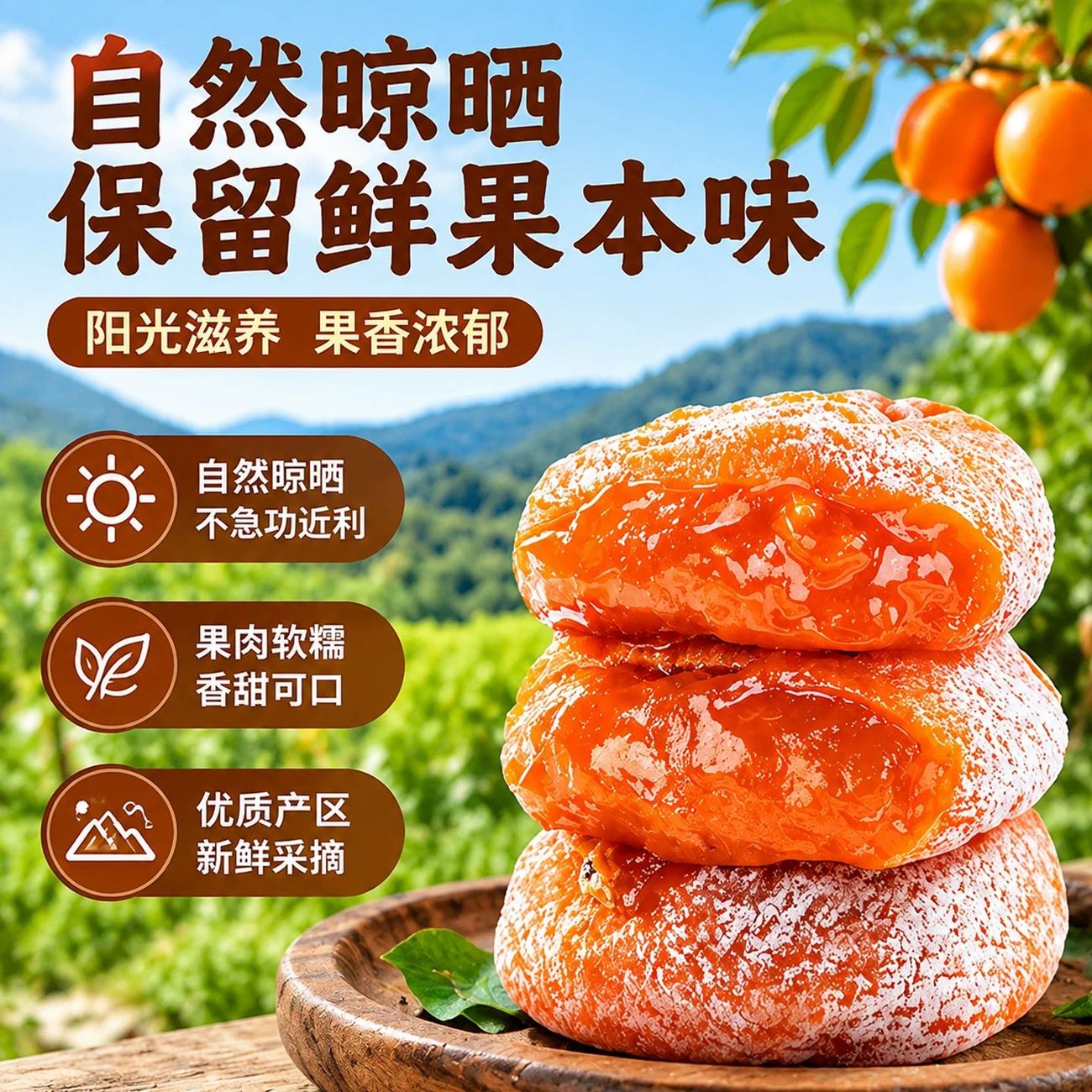 广西桂林特产5斤农家自晒不涩口柿子片柿子干无添加办公追剧零食