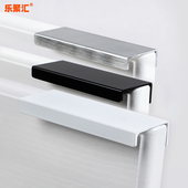 柜门拉手隐形黑色抽屉简约北欧2米白色把手免打孔现代衣柜太空铝