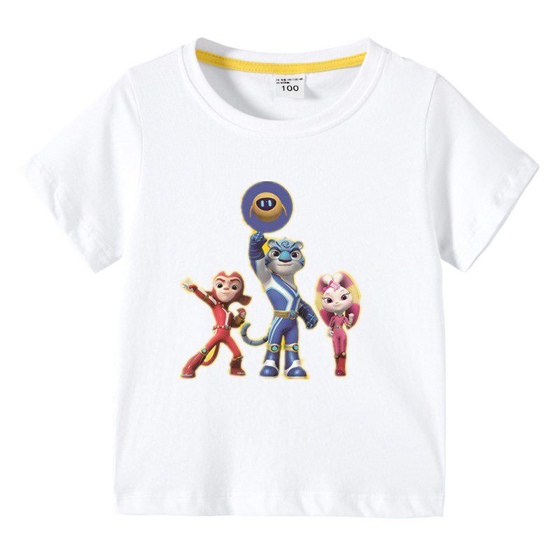 宇宙护卫队衣服男女童夏季短袖T恤夏装卡通儿童纯棉薄款半袖上衣t