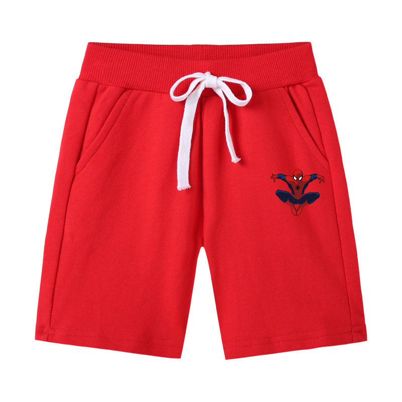 蜘蛛侠童装裤子2026夏季男童纯棉洋气休闲裤儿童薄款运动短裤夏装