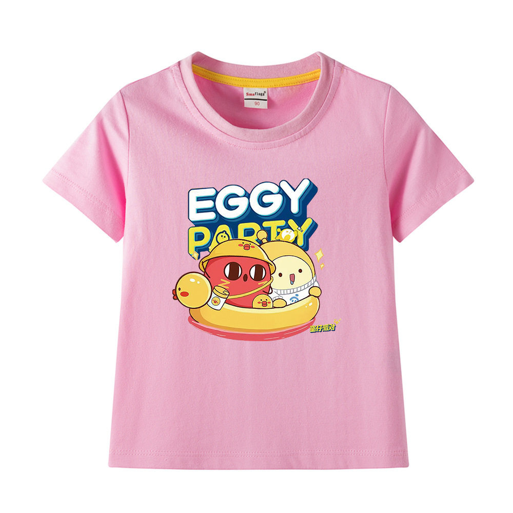 蛋仔派对衣服女童短袖T恤纯棉夏季洋气儿童薄款半袖上衣女孩夏装2