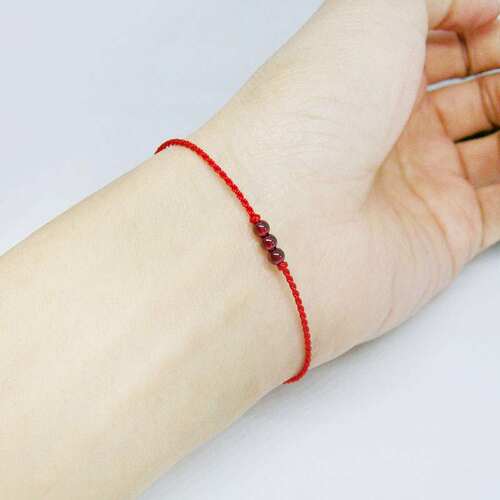 Garnet cinnabar fine style couple red string bracelet, men