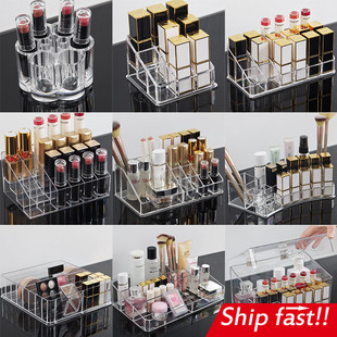 lipstick storage box desktop multi-grid transparent acrylic