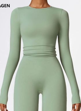 NCLAGEN Yoga Shirts For Women Long Sleeve Winter Fitness Run