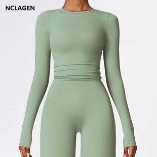 NCLAGEN Yoga Shirts For Women Long Sleeve Winter Fitness Run