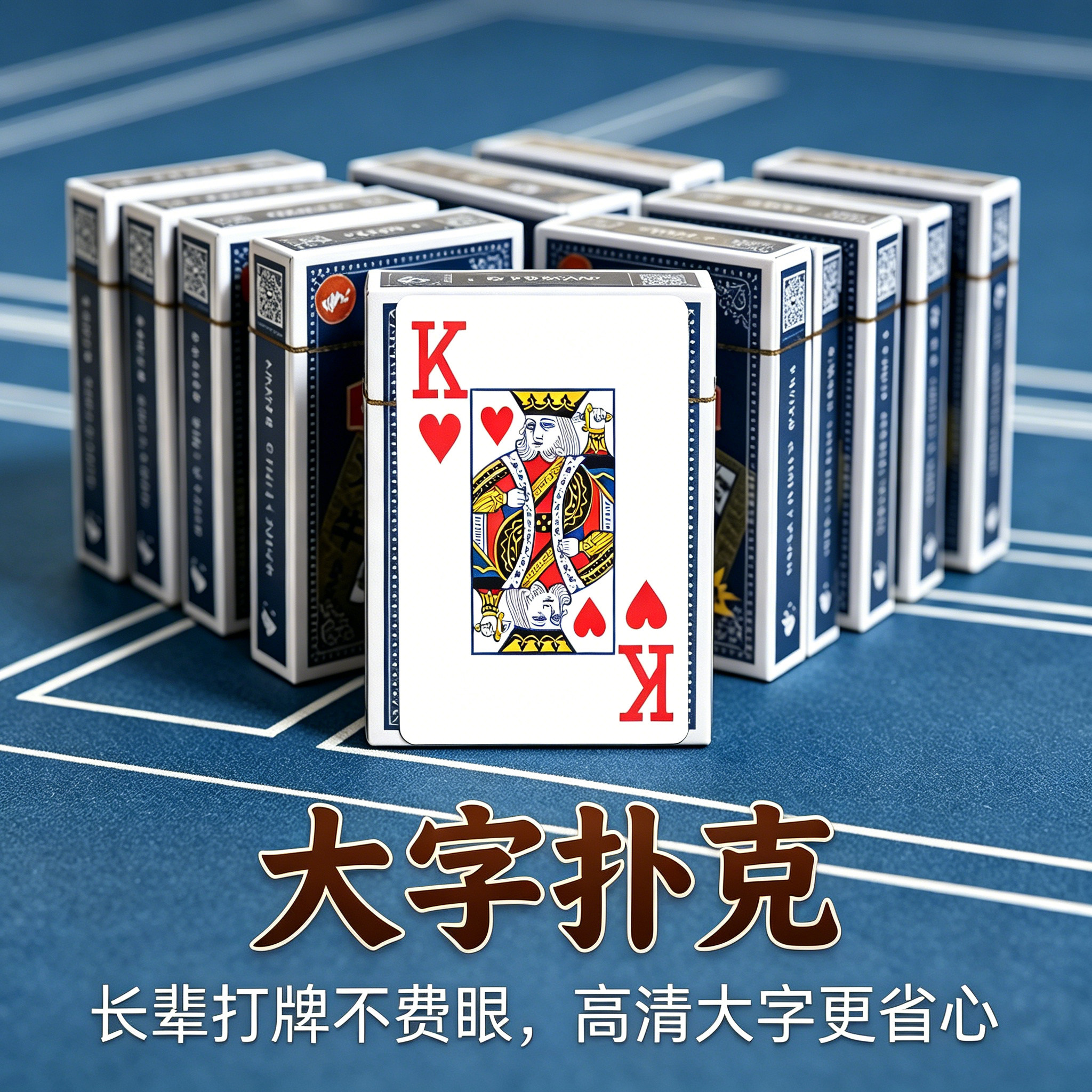 大字高清字体老年人扑克牌超大号养眼护眼打不烂加厚加硬特价批发