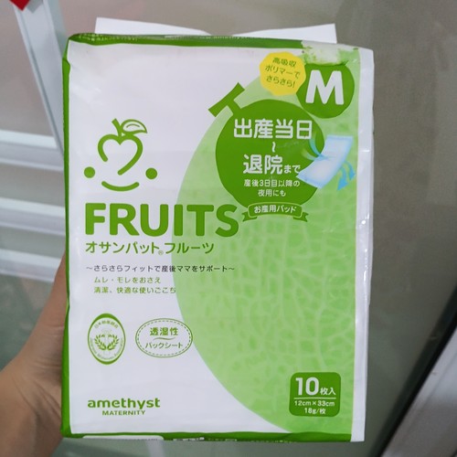 日本产妇专用卫生巾M码水果色彩系列 一包10片 不带两侧护翼贴
