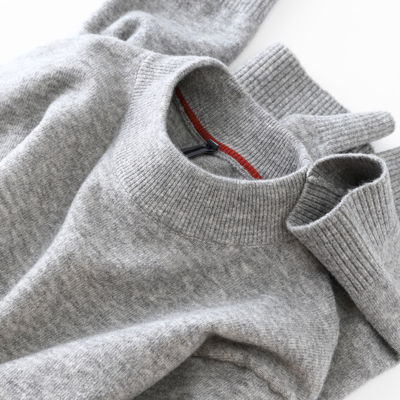 SWEATERS MAKE YOU HANDSOME  CARDIGAN MENS CASUAL HALF-TURTLENECK MENS SWEATER SOLID COLOR BASE MID-NECK KNIT