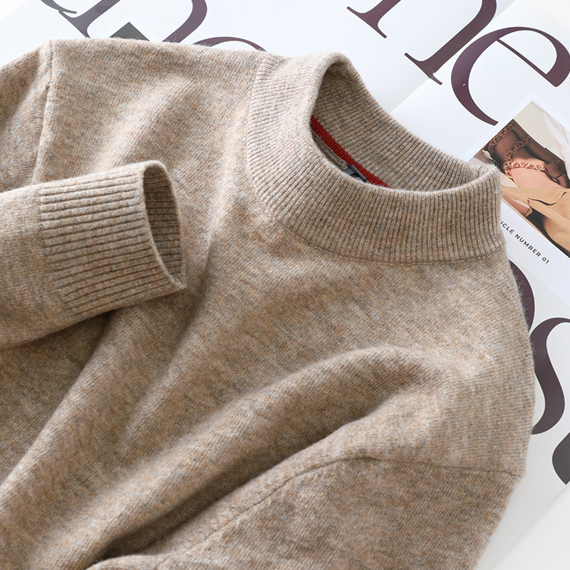 SWEATERS MAKE YOU HANDSOME  CARDIGAN MENS CASUAL HALF-TURTLENECK MENS SWEATER SOLID COLOR BASE MID-NECK KNIT