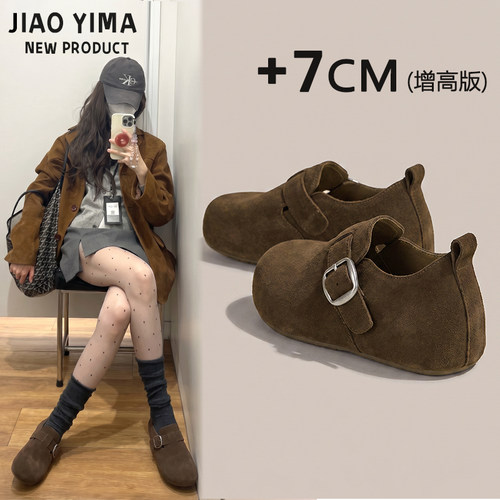 小个子厚底复古休闲穆勒单鞋