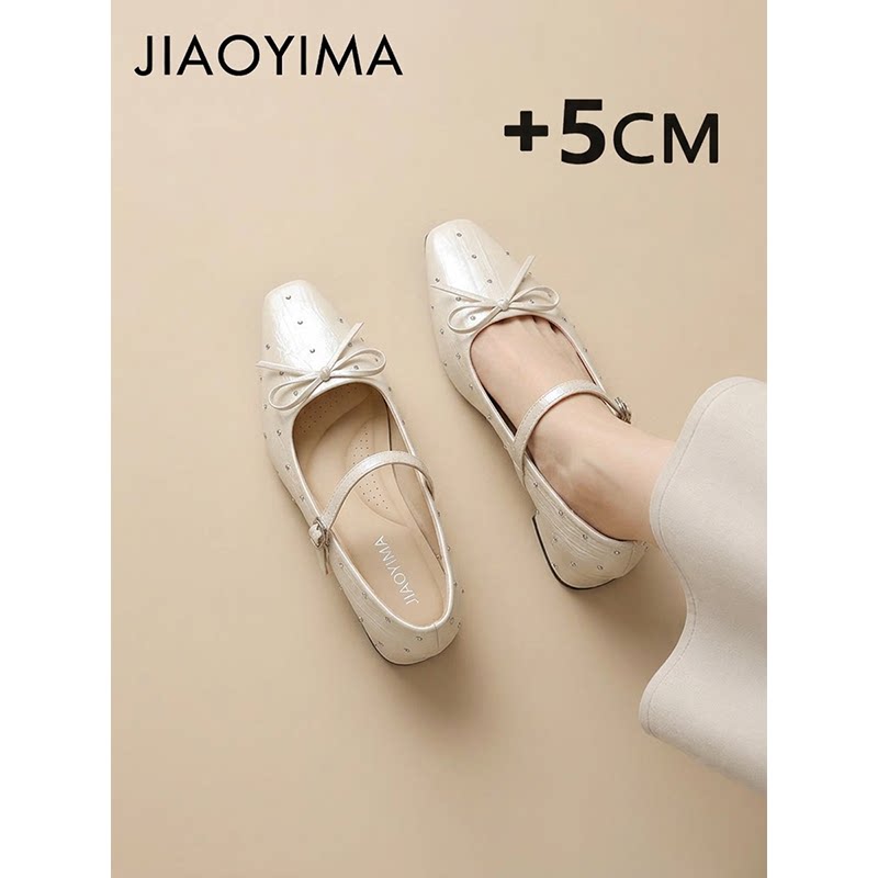 内增高5cm蝴蝶结玛丽珍女鞋