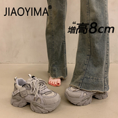 女2026新款 爆款 超火百搭透气内增高女鞋 厚底老爹鞋 轻便休闲运动鞋