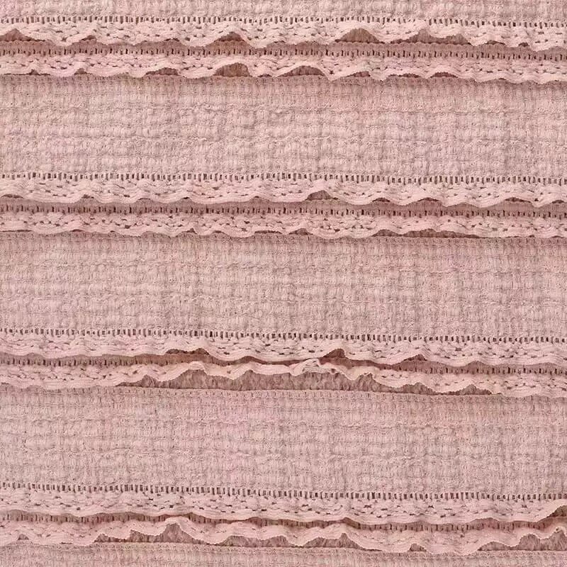 diy handcrafted forest-themed dress fabric for girls, made of black fungus edge lotus crease fabric with elastic hollowed-out lace pleats thumbnail 8