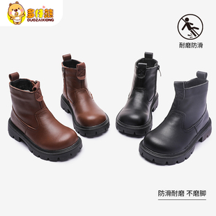 女童靴子2025新款儿童马丁靴小公主短靴冬季真皮宝宝加绒男童皮靴