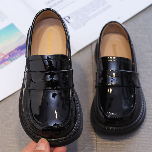 女童鞋2023春秋新款小皮鞋儿童黑色乐福单鞋软底公主鞋女孩演出鞋