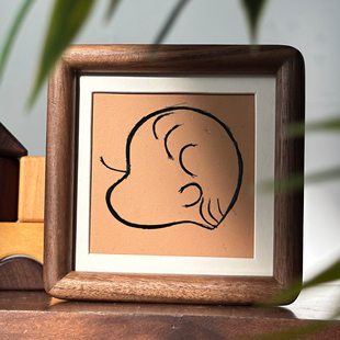 宝宝diy婴儿迷你实木留念摆台胎发相框制作自制胎毛画纪念品礼物