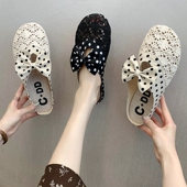 凉拖百搭渔夫外穿孕妇拖鞋 包头半拖鞋 懒人网红时尚 新款 女2024夏季