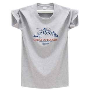 夏季男士短袖t恤纯棉半袖宽松休闲运动上衣服胖子男装潮大码汗衫