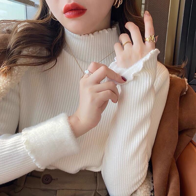 수유 상의 패셔너블한 가을 겨울 외출 만능 산후 수유 스웨터 따뜻하고 도톰한 원피스 벨벳 니트 하의 셔츠