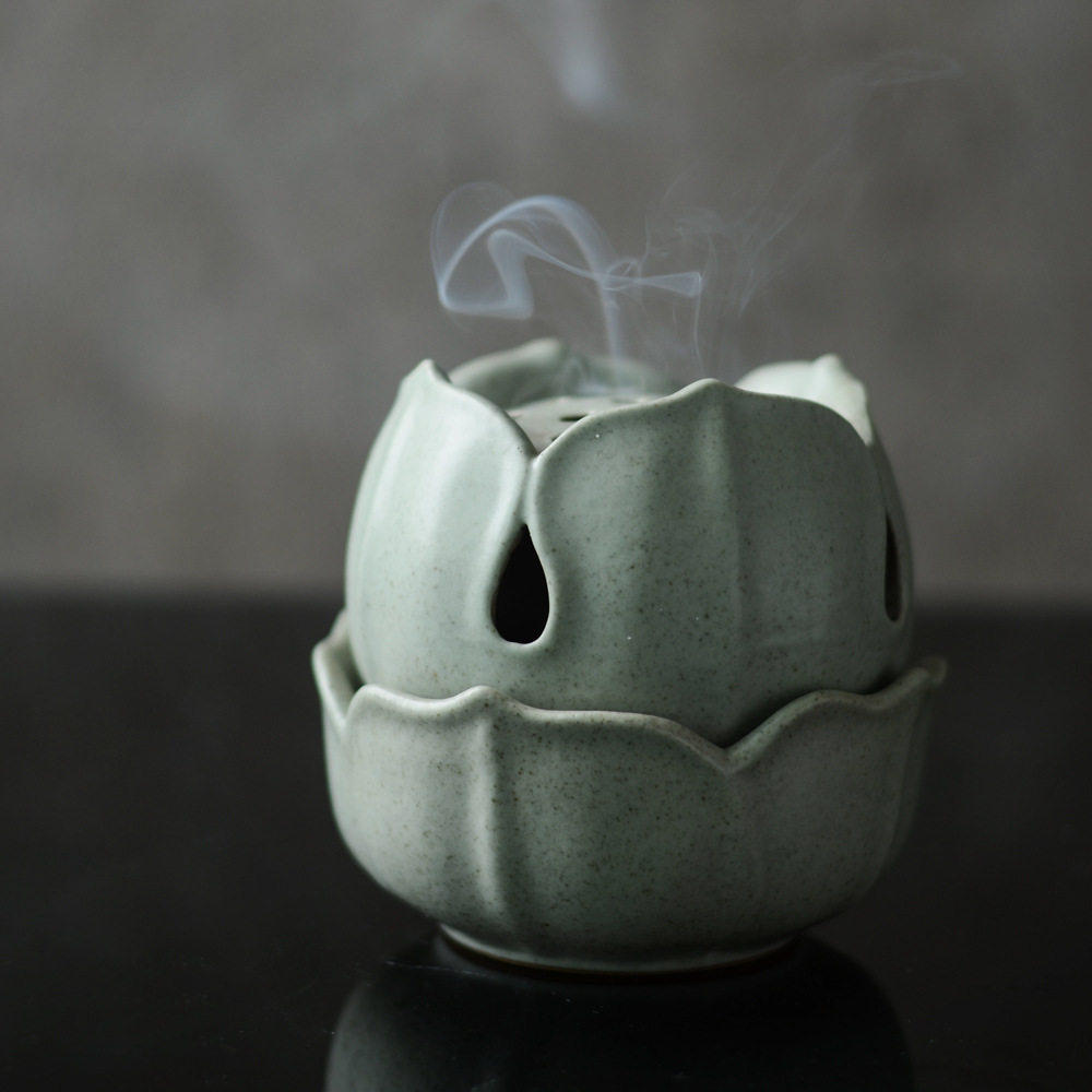 莲花檀香炉供佛陶瓷沉香盘香炉香器香具香道熏香炉塔香炉茶道香插