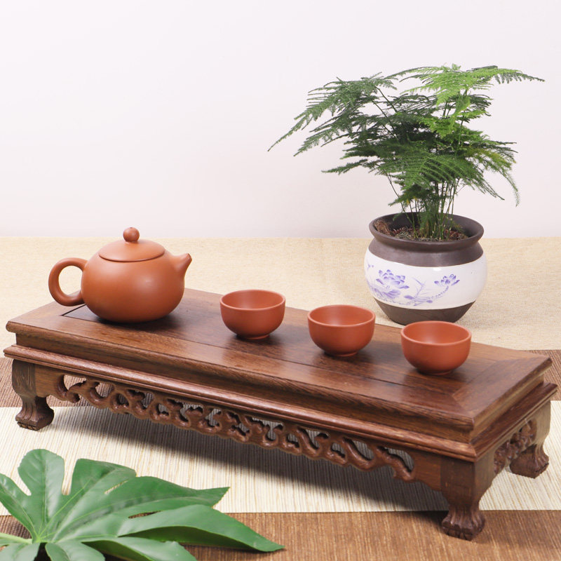 实木长板条状长方底座奇石假山盆景茶具摆件托架花盆盆栽鱼缸底托