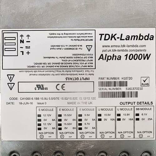 TDK-Lambda ALPHA1000W H10720拆机