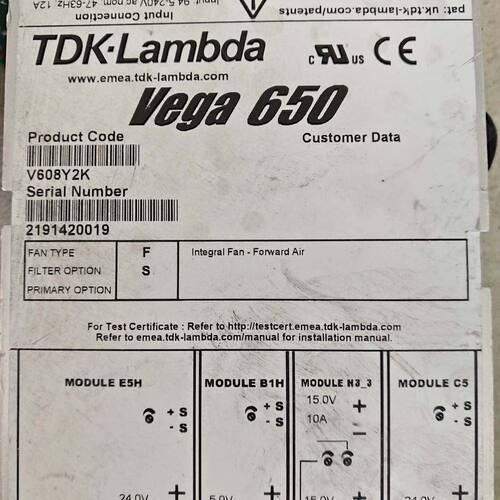 TDK-Lambda  Vega650  V608Y2K