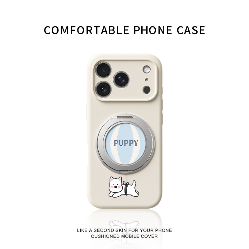 热气球西高地适用苹果17promax手机壳新款iphone16pro镜头全包15液态硅胶14防摔软壳360旋转磁吸支点壳女