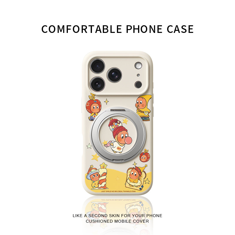 泡泡星星人适用苹果17promax手机壳新款iphone16pro镜头全包15液态硅胶软壳防摔保护套360°旋转磁吸支点壳女