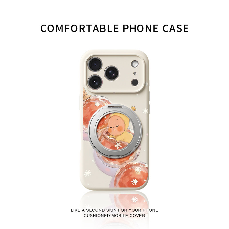 冰糖葫芦星星人适用苹果17promax手机壳新款iphone16pro镜头全包15液态硅胶软壳防摔保护套360°旋转支点壳女