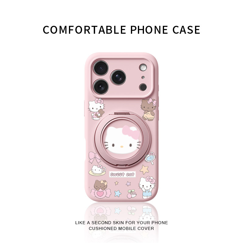 模糊kt脑袋瓜适用苹果17promax手机壳新款iphone16pro镜头全包15液态硅胶软壳防摔保护套360旋转磁吸支点壳女