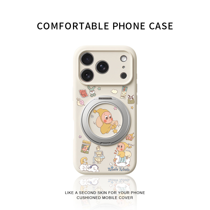 洒星星的星星人适用苹果17promax手机壳新款iphone16pro镜头全包15液态硅胶软壳防摔保护套360°旋转支点壳女