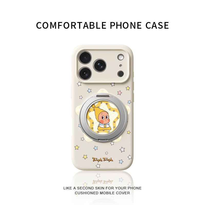 满天星de星星人适用苹果17promax手机壳新款iphone16pro镜头全包15液态硅胶软壳防摔保护套360°旋转支点壳女