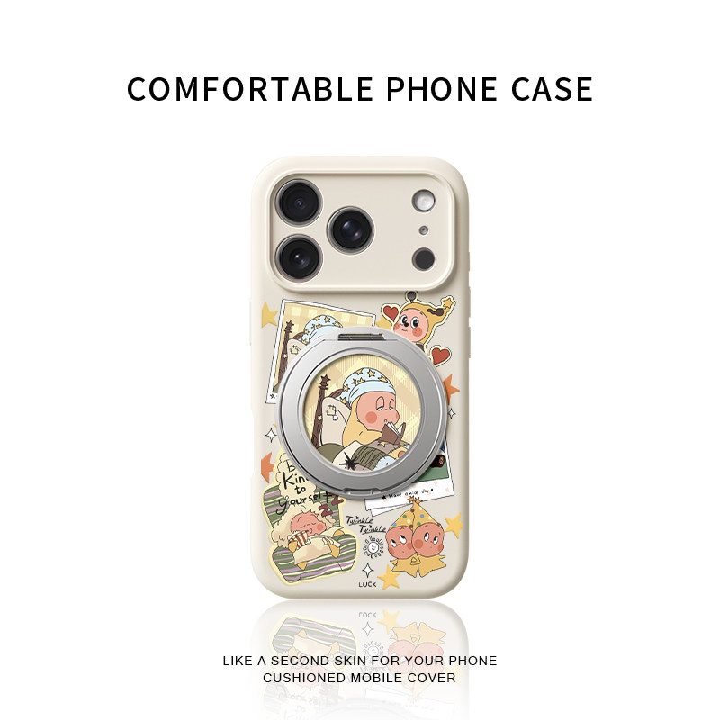 呆萌犯困星星人适用苹果17promax手机壳新款iphone16pro镜头全包15液态硅胶软壳防摔保护套360°旋转支点壳女