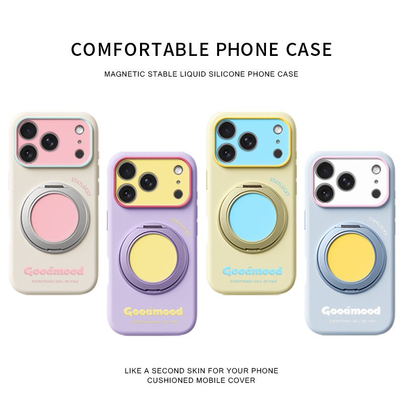 马卡龙拼接撞色适用苹果17promax手机壳新款iphone16pro镜头全包15液态硅胶软壳防摔保护套360旋转支点壳女14