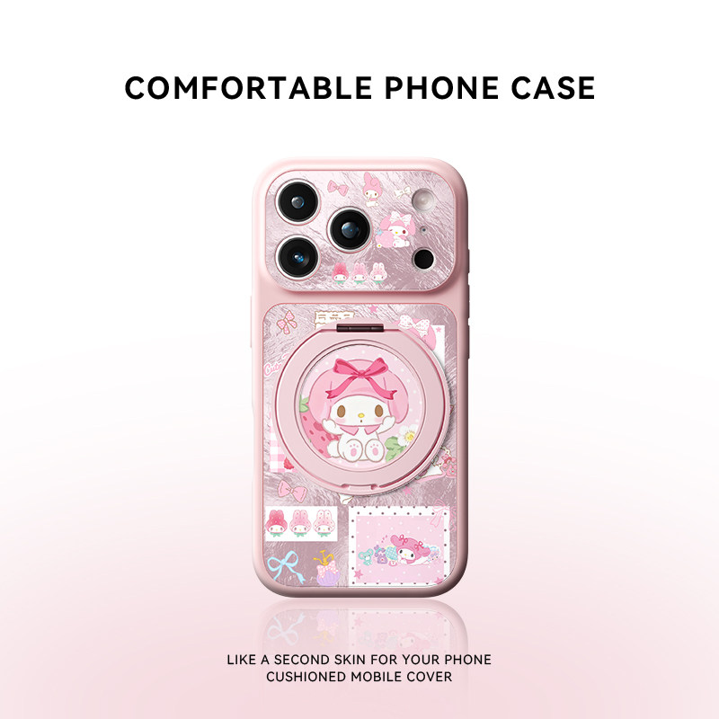 少女心美乐蒂适用苹果18promax手机壳新款iPhone17pro磁吸带支架16p可爱女款15相机按键14镜头全包防摔保护套
