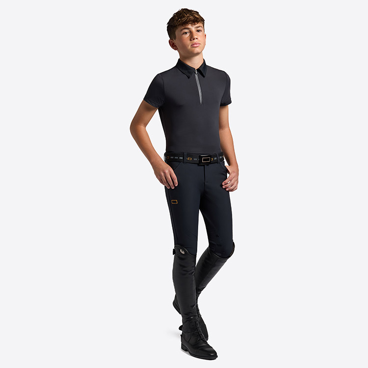 RG 男孩马术训练短袖Micro Perforated Jersey S/S Training Zip图片