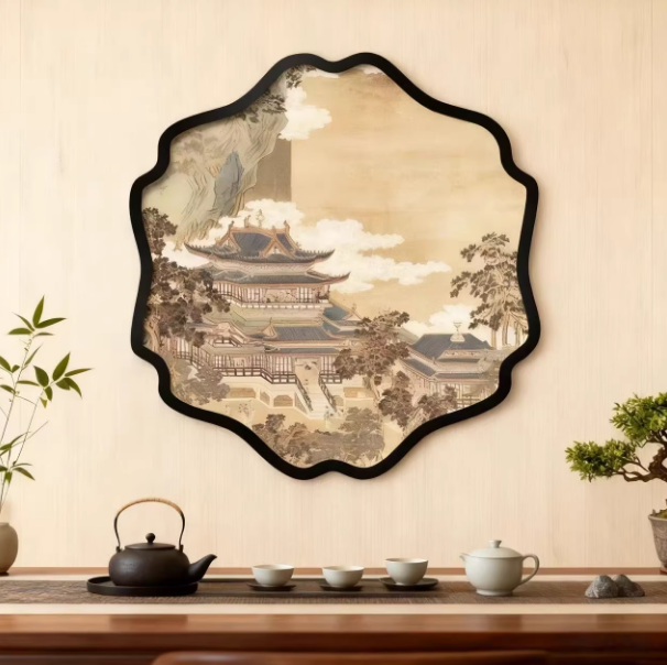 新中式山水画墙画灯光画装饰画壁灯餐厅包间酒店别墅挂画金属挂画,家居饰品,氛围画/灯画,淘宝优惠券,粉丝福利购,淘宝优惠卷