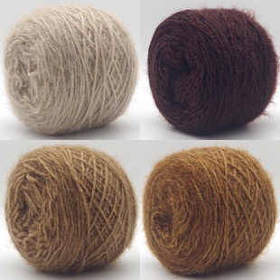 美拉德色系松鼠绒毛线团大地色棕色卡其色咖啡色围巾手工编织diy