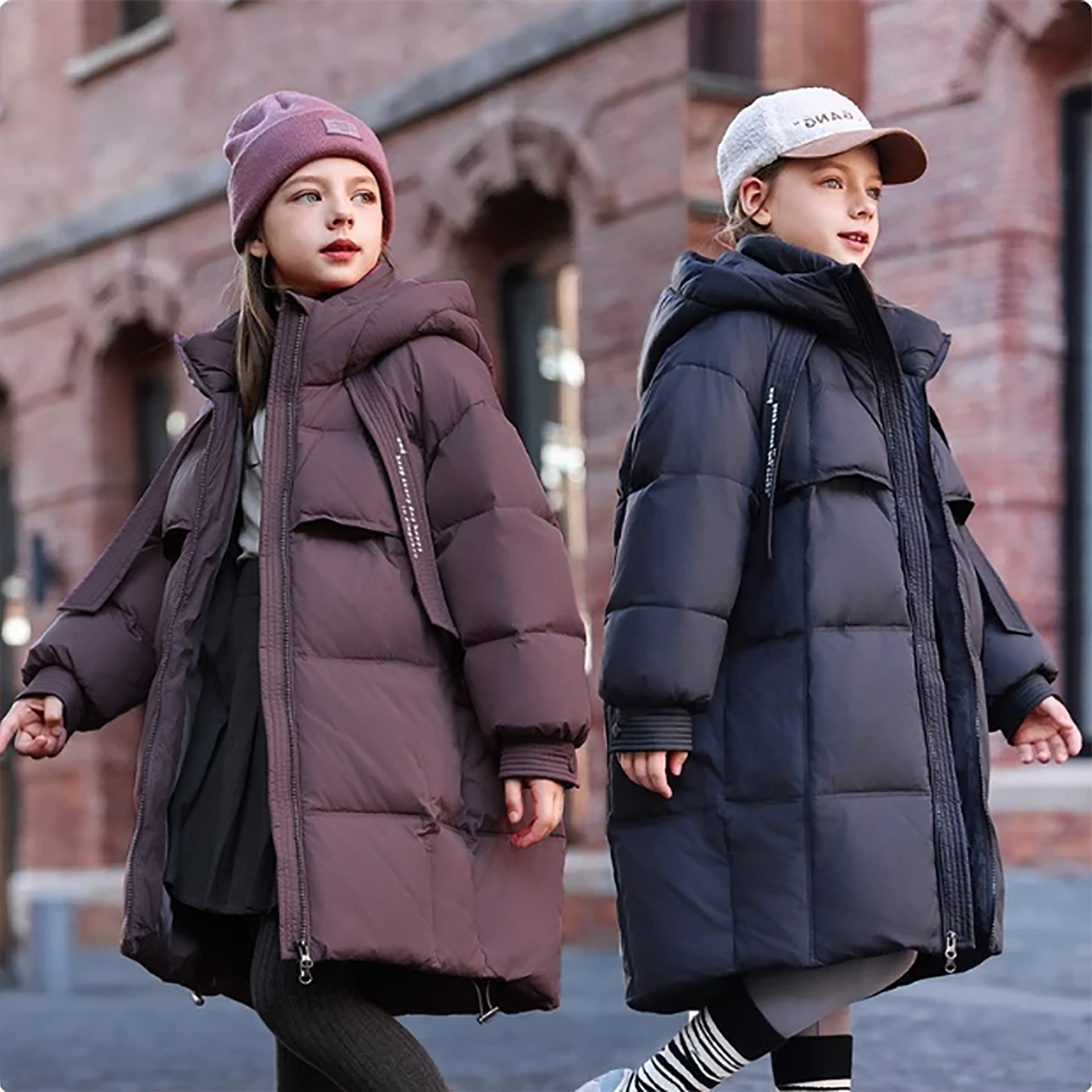 儿童羽绒服女童中长款2025新款冬季洋气中大童女孩童装加厚外套