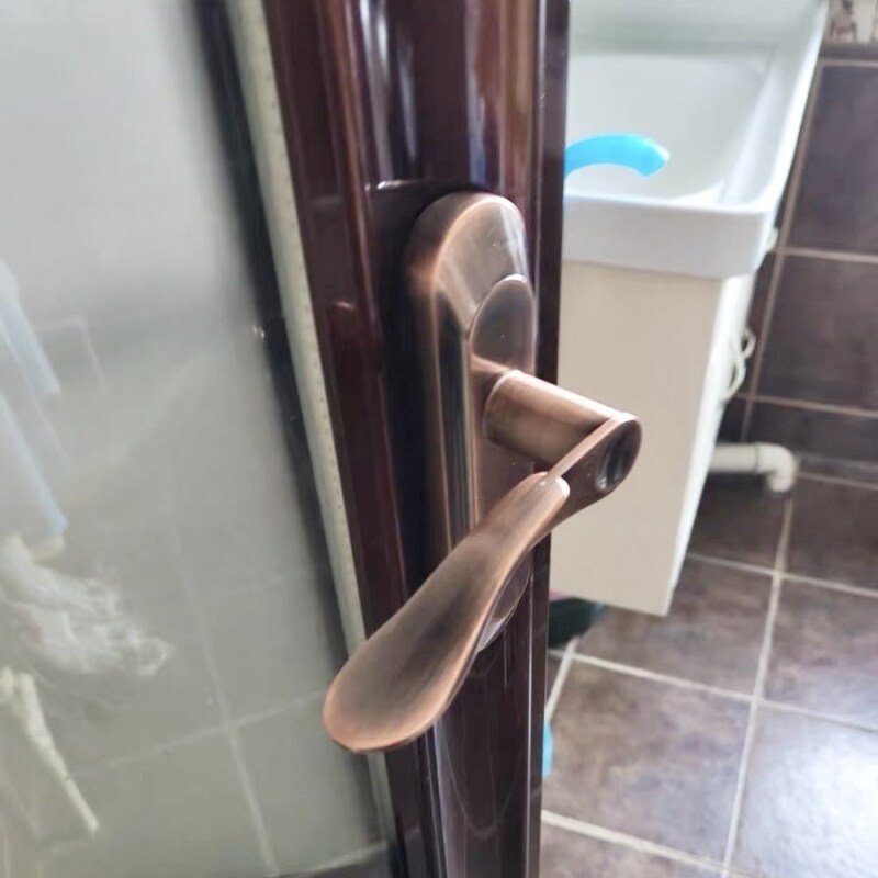 通用型特殊无钥匙家用执手凹弧面锌合金洗手间门锁浴室厕所老式