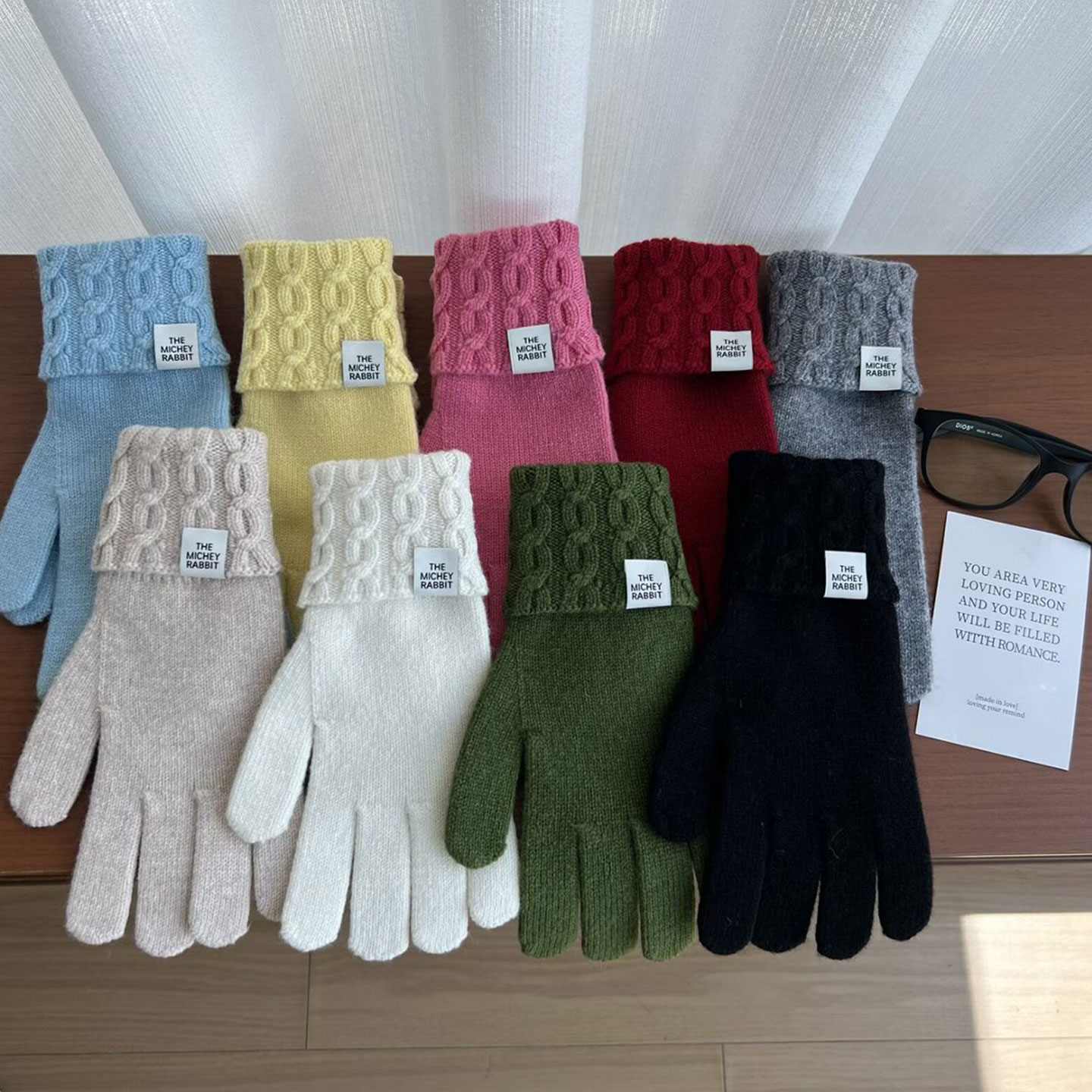 冬季女生防寒不漏指骑行分指手套