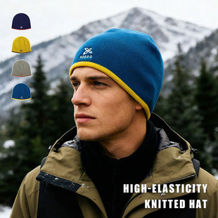 大头围滑雪登山针织毛线帽子男女秋冬套头冷帽高弹性休闲户外保暖