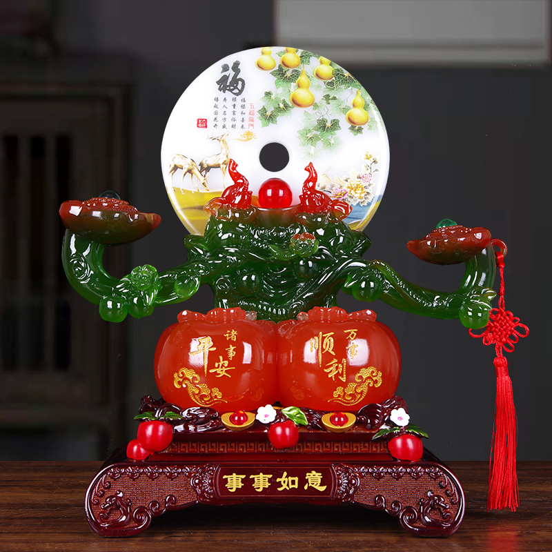 事事如意柿子平安扣招财开业摆件
