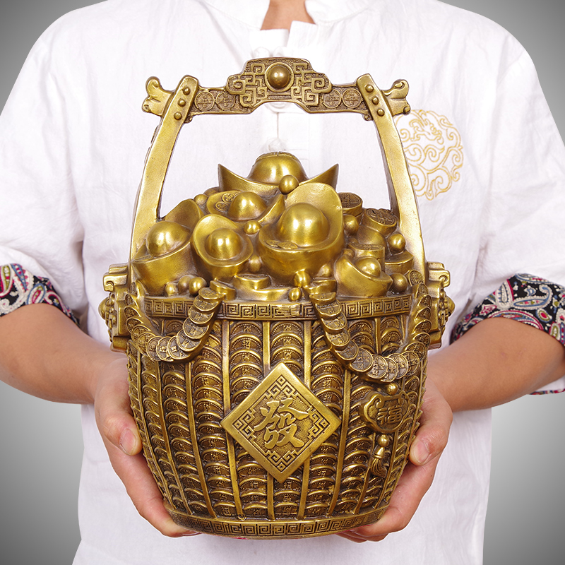 木香黄铜招财简约风玄关工艺品