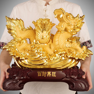 龙摆件招财十二生肖龙形工艺品办公室店铺开业白菜礼品装 饰摆设