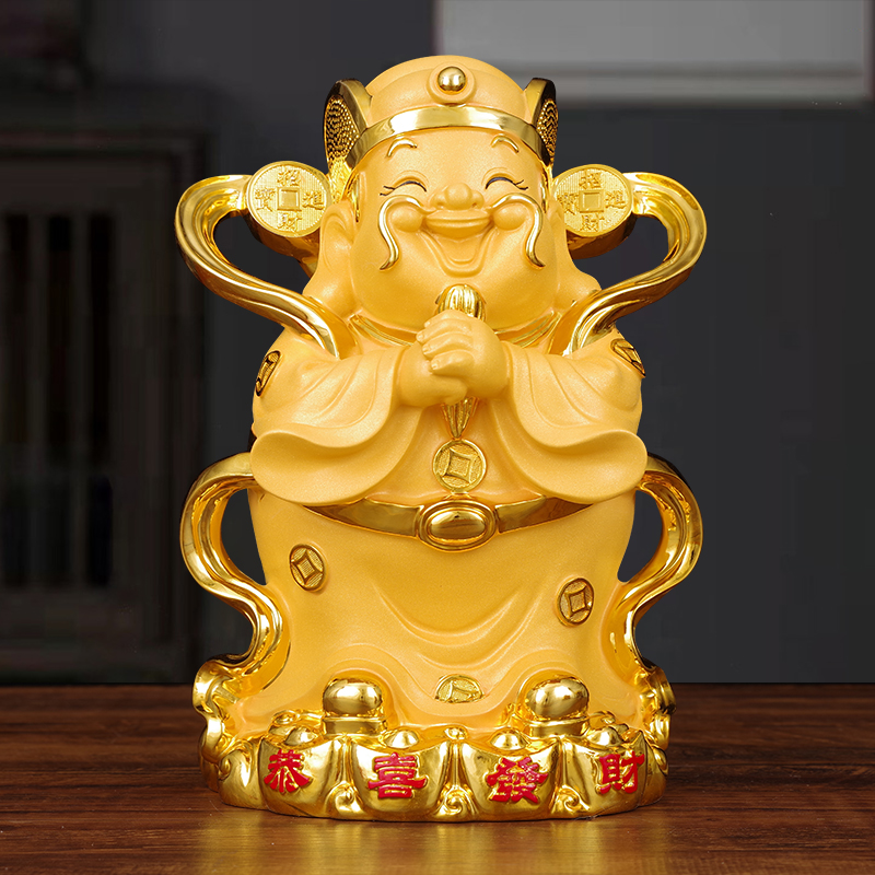 财神爷摆件招财进宝储蓄存钱罐财神爷摆件客厅家用供奉神像店铺